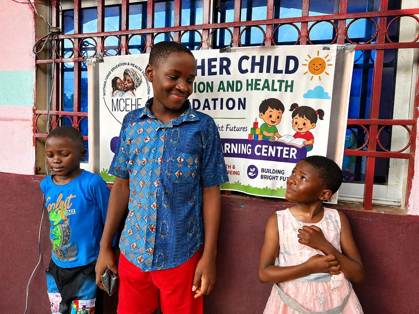 Children at the learning center launch